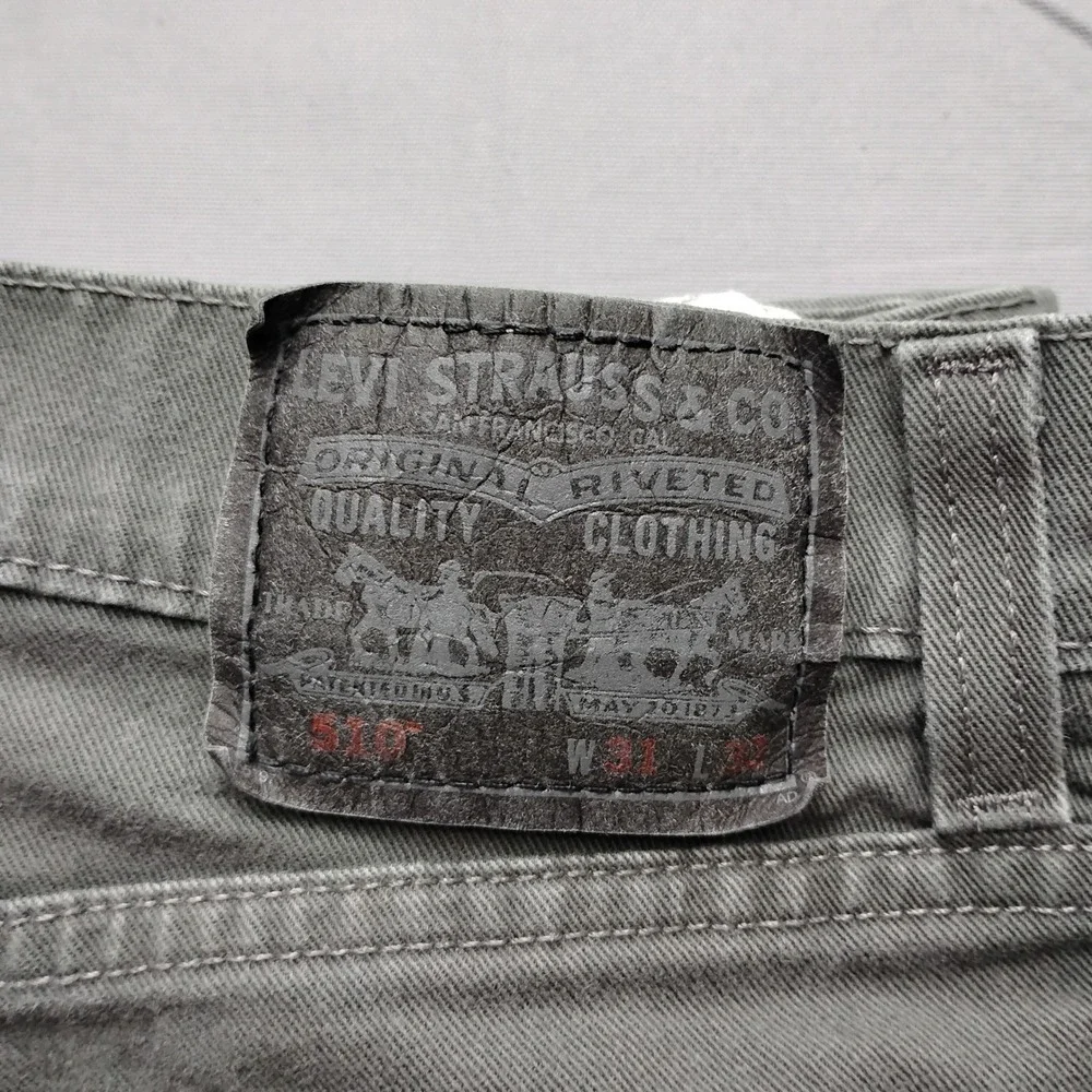 Levis 510 Super Skinny Jeans Mens 31x32 Gray Stretch Denim Pants